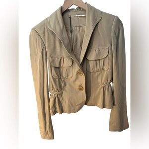 Max Studio Tan Blazer Peplum Waist